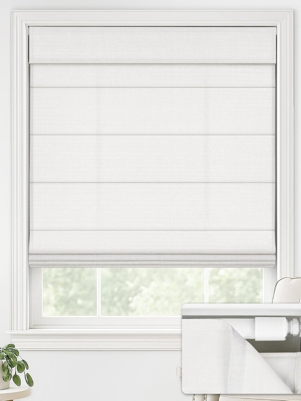 LazBlinds No Drill Roman Shades for Windows, Cordless Light Filtering Window
